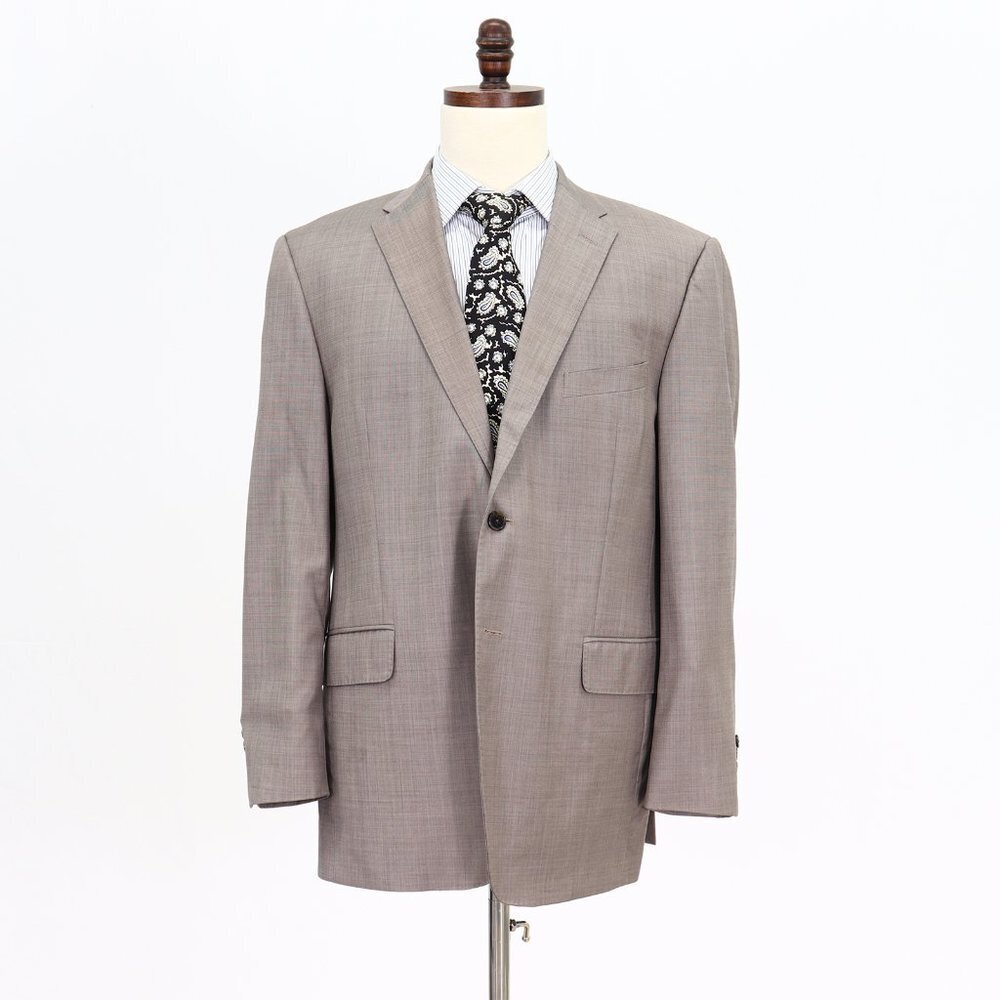 Saks Fifth Avenue 44R Gray Solid 2-Button Sport Coat Blazer Jacket V655
